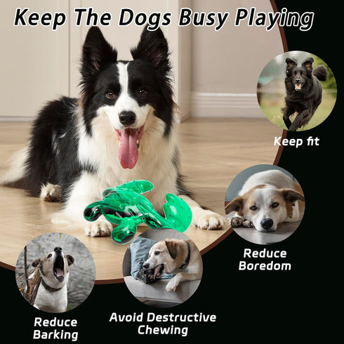 Dog Toys for Aggressive Chewers,Nylon Crab Durable Dog Toy for Medium Large Dogs, Bacon Flavor Interactive Dog Toys for Boredom,Green...