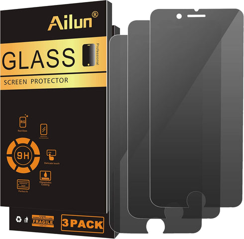 Ailun Screen Protector for iPhone 8 Plus 7 Plus Privacy Anti Glare 3Pack Anti Spy Private Tempered Glass...