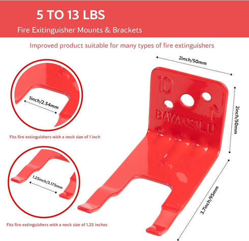 4 Pack Universal Fire Extinguisher Bracket, Fire Extinguisher Mounts & Brackets is Modified to Fit a Wide Range of Extinguishers from 5 to 13 lbs,...