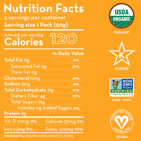 Sunny Fruit Soft Organic Turkish Dried Apricots - 1 Bag (5 Individual Portion Packs) | No Preservatives, No Sugar Added | Healthy, Convenient Snac...