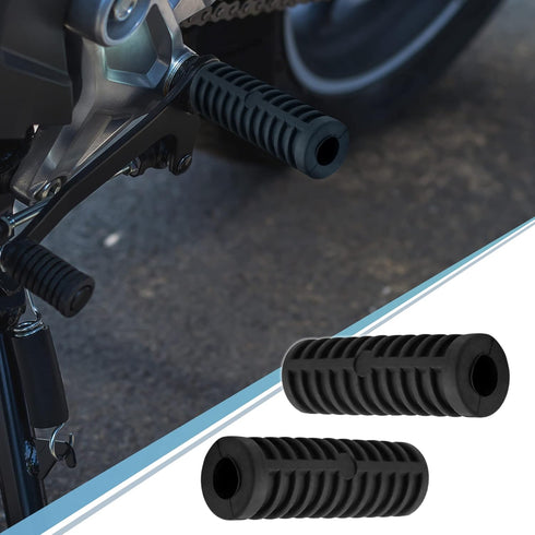 uxcell 1 Pair 15mm Rubber Nonslip Footrest Pedal Foot Peg Cover Shell Black for Motorcycle...