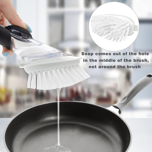 Brush Refills for OXO Dish Brush - 4 Pack Dish Brush Cleaning Soap Dispensing Head Replacement for Scrubber (White)...