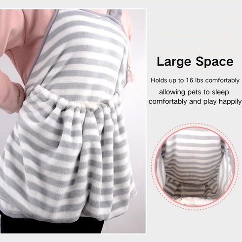 Ferret Sling Carrier - Fleece Small Pet Carrier Bag Soft Breathable Hands Free Shoulder Front Chest Apron Bonding Pouch Accompany Carrier for Smal...