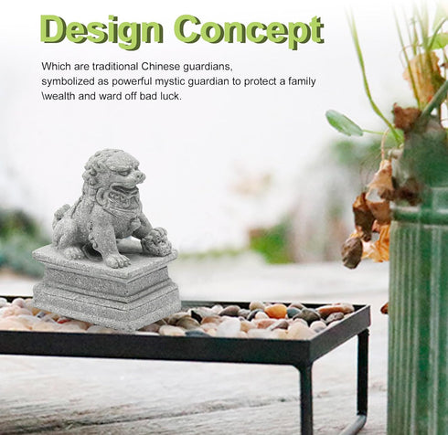 Asian Foo Dogs Lion Stone Statue,Pet Fish Tank Decor Mini Aquarium Decoration,Landscape Ornaments Accessories (Large)...