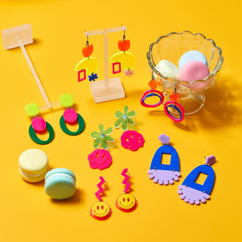 WOOYAS Jewelry Making Kit 120?Pcs Playground Theme Earring Making Kit 6-8 Pairs Fashion Colorful DIY Acrylic Earrings Kits for Women...