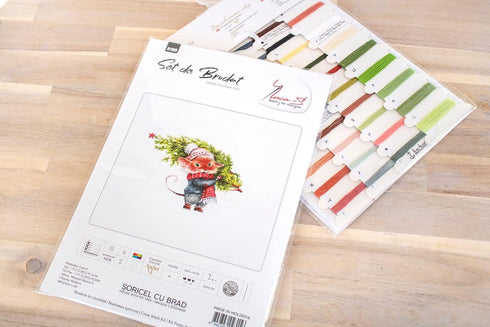 Luca-S Counted Cross Stitch kit Mouse with fir Tree 2215cm...