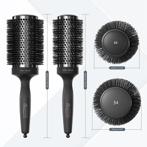2 in 1 Ceramic Round Brush for Blow Drying,Great for Cut Drying Time,for Hair Styling, Anti-static Brush, Enhance Texture Volume, for Women & Men....