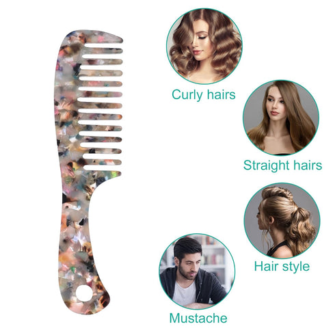 VOCOSTE 1 Pcs Hair Comb Wide Tooth, Anti-Static, for Thick, Curly Hair, Hair Care, Detangling Comb, for Wet and Dry Multicolor...