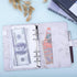 Antner A6 Budget Binder Refillable 6 Ring Notebook Planner Cover for A6 Refill Paper, Money Saving Binder for Cash Envelopes, Marble A6 Mini Perso...
