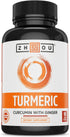Zhou Turmeric Curcumin and Ginger with Bioperine 1800 mg | Extra Strength Antioxidant for Maximum Joint Comfort and Mobility | Non-GMO | 30 Servin...