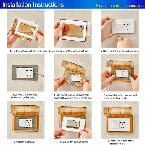 Fielect Weatherproof in Use Outlet Cover Plug 86 Type Electrical Outlet Cover Receptacle Protector 98x110x43mm for Retrofit Siding Construction, T...