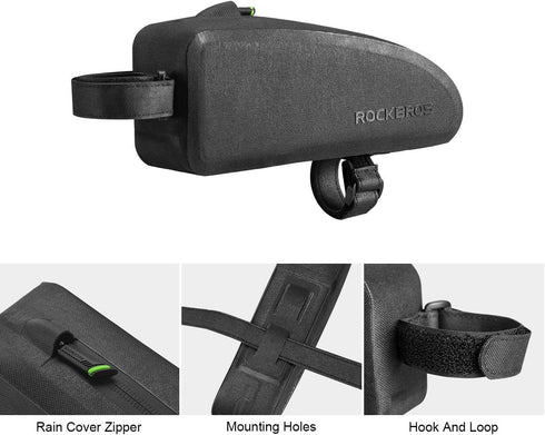 ROCKBROS Bike Top Tube Bag Bicycle Front Frame Bag Waterproof Bike Pouch Pack Bike Phone Bag Cycling Accessories Pouch for Mountain Road Bike Larg...