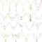 AROIC 20 PCS Pendant Necklace with 14 PCS Gold,6 PCS Sliver,20 styles of necklaces for Women Jewelry Fashion and Valentine Birthday Party Gift...