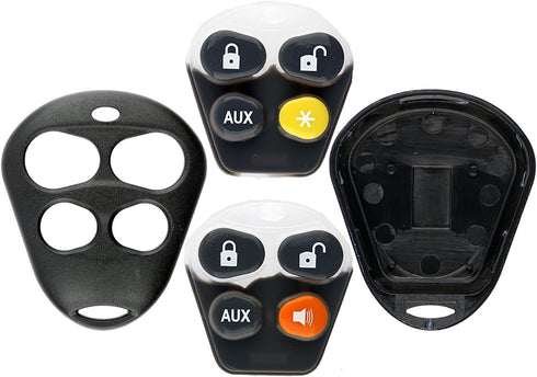 KeylessOption Keyless Entry Remote Control Starter Car Key Fob Case Shell Outer Cover Button Pads for Viper Automate Alarms...
