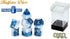 Gate Keeper Games and Dice: Halfsies Dice: Police Box - 7pc Set, Time Lord Blue & Doctor White, Pearlescent Swirl, 7 Resin Dice for Role Playing G...