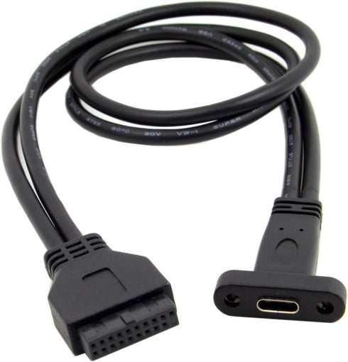 cablecc Single Port USB 3.1 Type C USB-C Female to USB 3.0 Motherboard 19pin Header Cable 40cm...