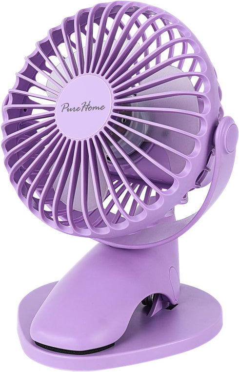 Portable Clip Fan Battery Operated,3 Speeds USB Rechargeable Mini Table Fan with Strong Airflow,360°Rotation Ultra Quiet Personal Desk Fan for Hom...
