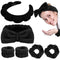 Skincare Spa Headband, Skincare Sponge Headbands for Washing Face, Puffy Make up Headbands with Fluffy Wristbands Set for Women Girls, Soft Terry ...