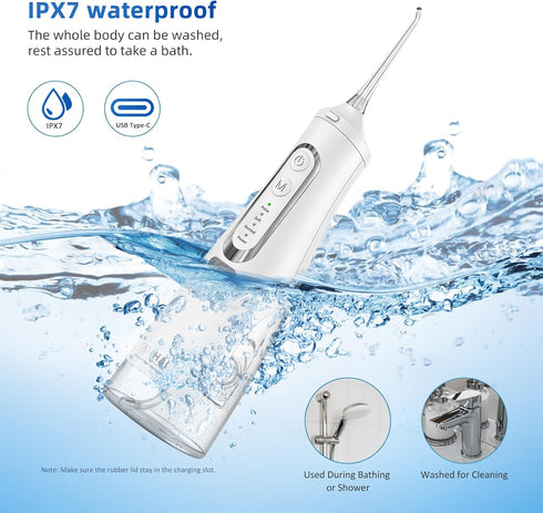 HAI Water Flossers for Adults - Dental Floss with 310ML Tank & 4 Jet Tips - Rechargeable, Waterproof, Portable Water Flossers for Teeth, Braces, B...