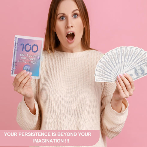 100 Envelopes Money Saving Challenge Binder,Budget Binder with Cash Envelopes and Pen,Expense Budget Sheet for Budgeting and Saving Money,Easy Way...