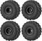 RCHUBAM 1.0" Wheel and Tire Set 4Pcs 69mm * 33mm Large Sticky Crawler Tires with Wheels for 1/18 TRX4M 1/24 Scale RC Crawler Car Axial SCX24 Upgra...