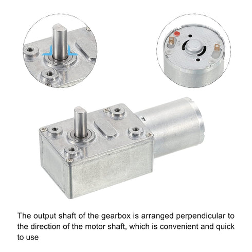 MECCANIXITY DC 6V 30RPM Turbo Worm Geared Motor 6mm D Shaft High Torque Gear Box Reduction Electric Motor...