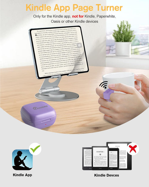 Remote Control for TikTok, Page Turner for Kindle App, Bluetooth Camera Video Recording Remote, Scrolling Ring for TIK Tok, iPhone, iPad, iOS, And...