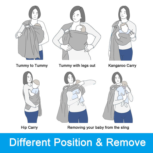 Baby Water Ring Sling Carrier | Lightweight Breathable Mesh Baby Wrap for Infant, Newborn, Kids and Toddlers | Perfect for Summer, Swimming, Pool,...