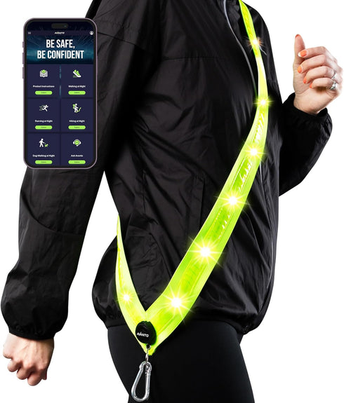 AVANTO LED Reflective Sash, Original, USB-C, Reflective Vest for Walking, Led Belt for Dog Walking, Reflective Vest for Walking, Wearable Led Ligh...