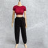 1/6 Scale Figure Doll Clothes T-Shirt + Pant Costume for 12 inch Female Action Figure Phicen/TBLeague Toy Clothes (Red+Black)...