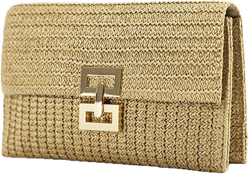 Straw Clutch Purse for Women Cute Vacation Beach Straw Clutch Bags Summer Woven Bag Envelope Handbag Bag 2024...