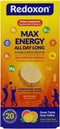 Redoxon Max Energy, Helps Support Inmune System, Citrus Flavor, 20 Effervescent Tablets, 2.82 Oz, Box...