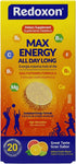 Redoxon Max Energy, Helps Support Inmune System, Citrus Flavor, 20 Effervescent Tablets, 2.82 Oz, Box...