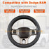 GIANT PANDA Car Steering Wheel Cover for RAM 1500 2500 3500, Compatible with Dodge RAM 15.5-16 inches - Black+Gray Line...