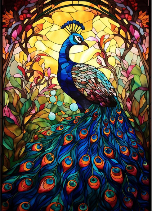 AIBOERL Diamond Painting Kits, Peacocks 5D DIY Full Drill Diamond Art Painting Kits for Adults, Seaside Diamond Painting Gem Art Craft for Home Wa...