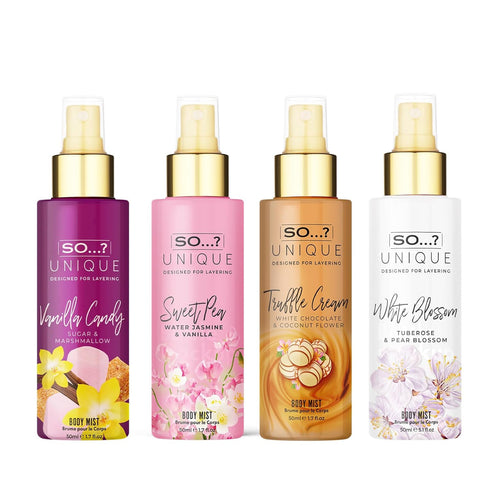 So…? Unique Body Mist Set - Perfumes for Women - Gifts for Women - Body Spray for Women - Vegan, Cruelty-Free - 650-1000 Sprays - 4 pcs...