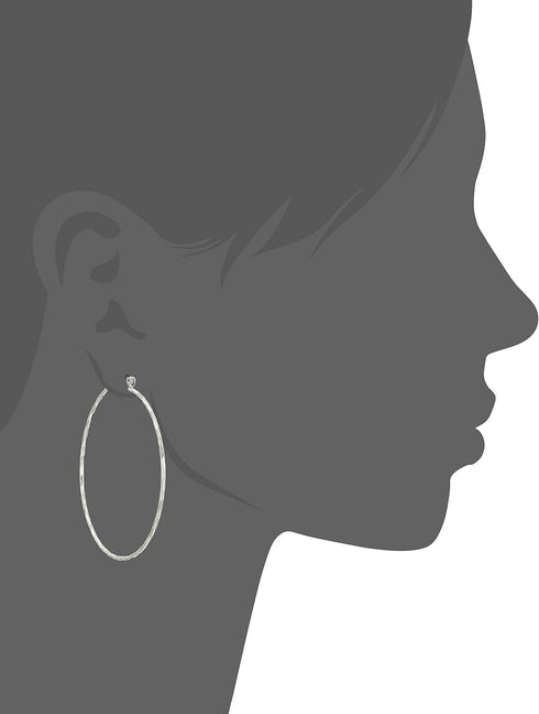 Lucky Brand Silver Hammered Hoop Earrings, One Size...