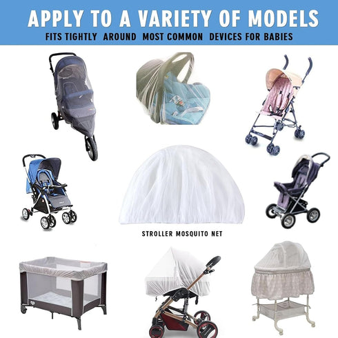 Mosquito Net for Stroller 2Pack - Protective Baby Stroller Mosquito Net - Perfect Bug Netting for Strollers, Bassinets, Cradles, Playards, Pack N ...