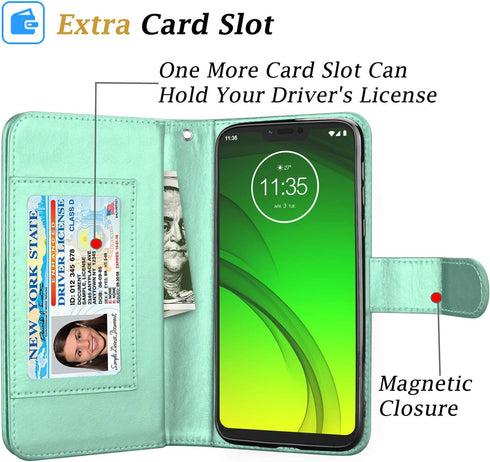 Moto G7 Power Wallet Case, for Motorola G7 Supra/XT1955/G7 Optimo Maxx XT1955DL Wallet Case, Takfox PU Leather ID Credit Card Holder Slots Folio F...