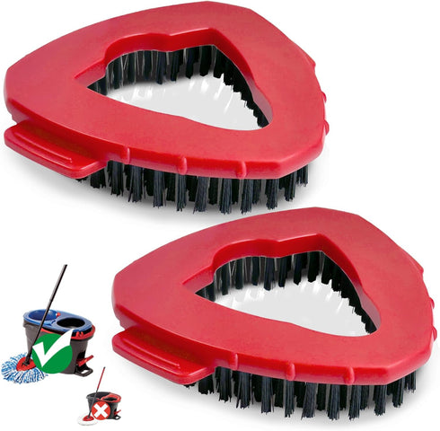 Spin Mop Scrub Brush Head Compatible with RinseClean 2-Tank System, 2 pcs Scrub Brush, Floor Scrubber Hard Bristle Cleaning Brush for Bathroom, Ki...
