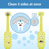Dr. Brown's ToothScrubber Toddler Toothbrush, Triple-Sided Training Toothbrush with Suction Cup Base, Green, Baby Oral Care, Ages 1-4 Years...