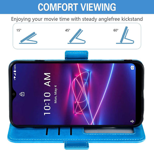 Asuwish Compatible with Coolpad Legacy Brisa Wallet Case Tempered Glass Screen Protector Credit Card Holder Flip Wrist Strap Stand Cell Phone Cove...