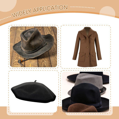 Patelai 2 Pcs Felt Brushes Felt Hat Cleaner Cowboy Hat Brush Cleaning Kit Hat Brush and Cleaning Sponge Set Horse Hair Wood Hat Brush Hat Clean Sp...