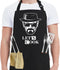 Funny Cooking Aprons for Men - Let’s Cook - Men's Black Funny Kitchen Chef Grilling BBQ Aprons with 2 Pockets - Birthday Father’s Day Christmas Gi...