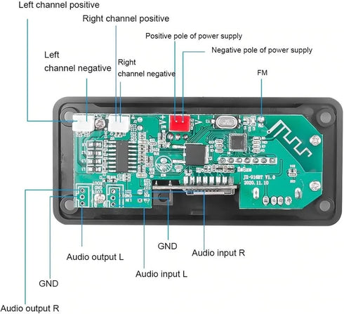 DC 6V?12V Bluetooth Decoder Board,KIMISS Bluetooth 5.0 MP3 Decoder Module ABS Digital Display Decoding Wireless Audio Receiver Module with Remote ...