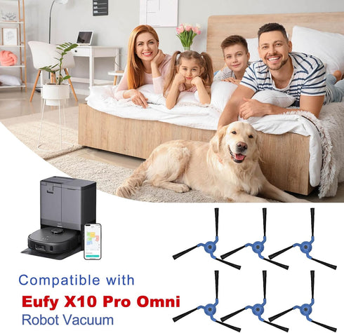 Side Brush Replacement for Eufy X10 Pro Omni Main Brush Robot Vacuum Cleaner-6Pack...