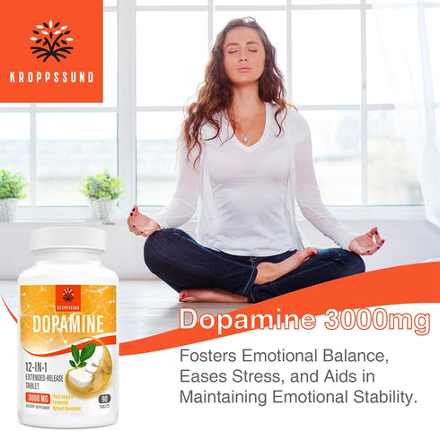 Natural Dopamine Supplement - 90 Tablets (1 Bottle)...