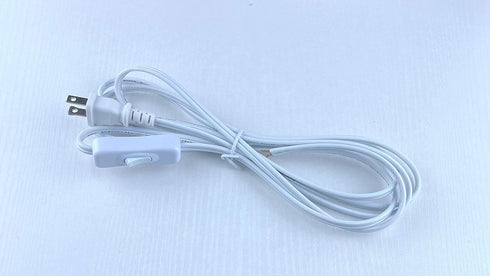 Lamp Cord has Button Switch,American Standard Polar Plug, Suitable for Replacing Desk Lamp Switch Wire and Other Small Appliances,8 Feet,White...