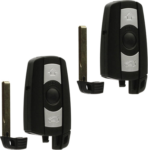 Car Key Fob Keyless Entry Remote fits BMW 3, 5, Series (KR55WK49123, KR55WK49127), Set of 2...