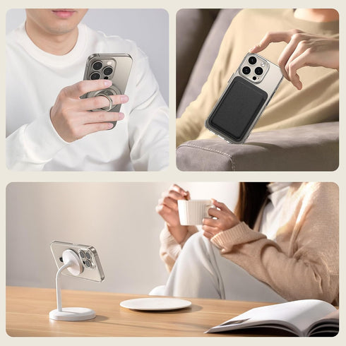 SYNCWIRE for MagSafe Sticker 3 Pack, Compatible with MagSafe Ring, Metal Ring Support Wireless Charging, Magnetic Ring for Phone Case Universal fo...